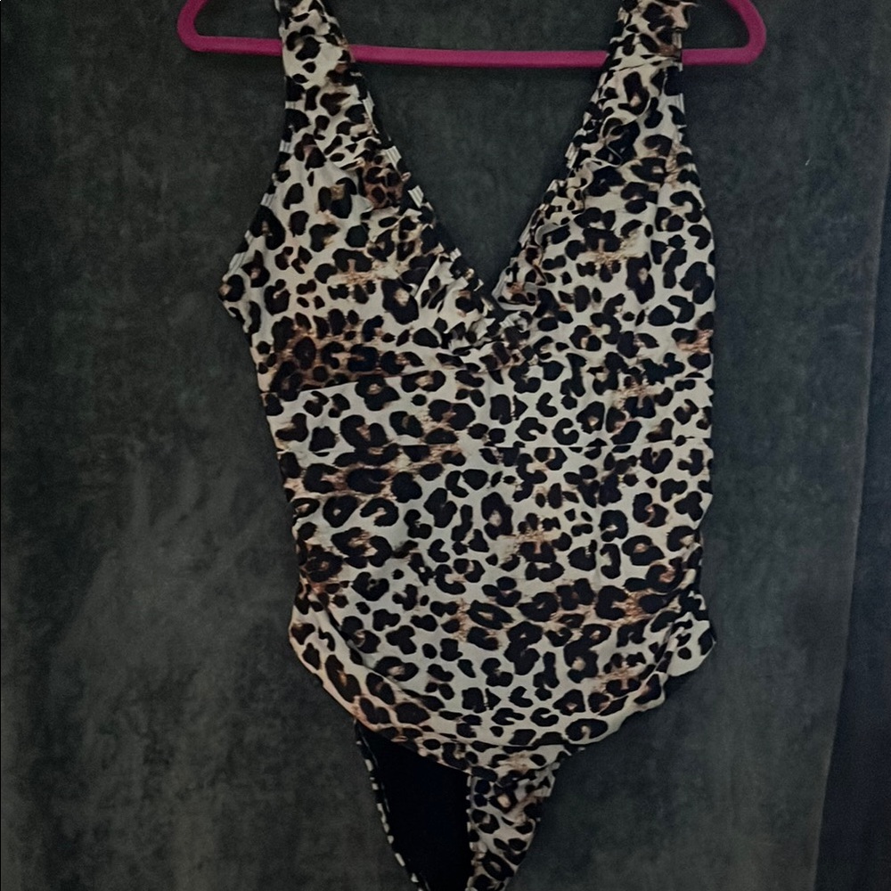 Leopard Print One Piece Swimsuit